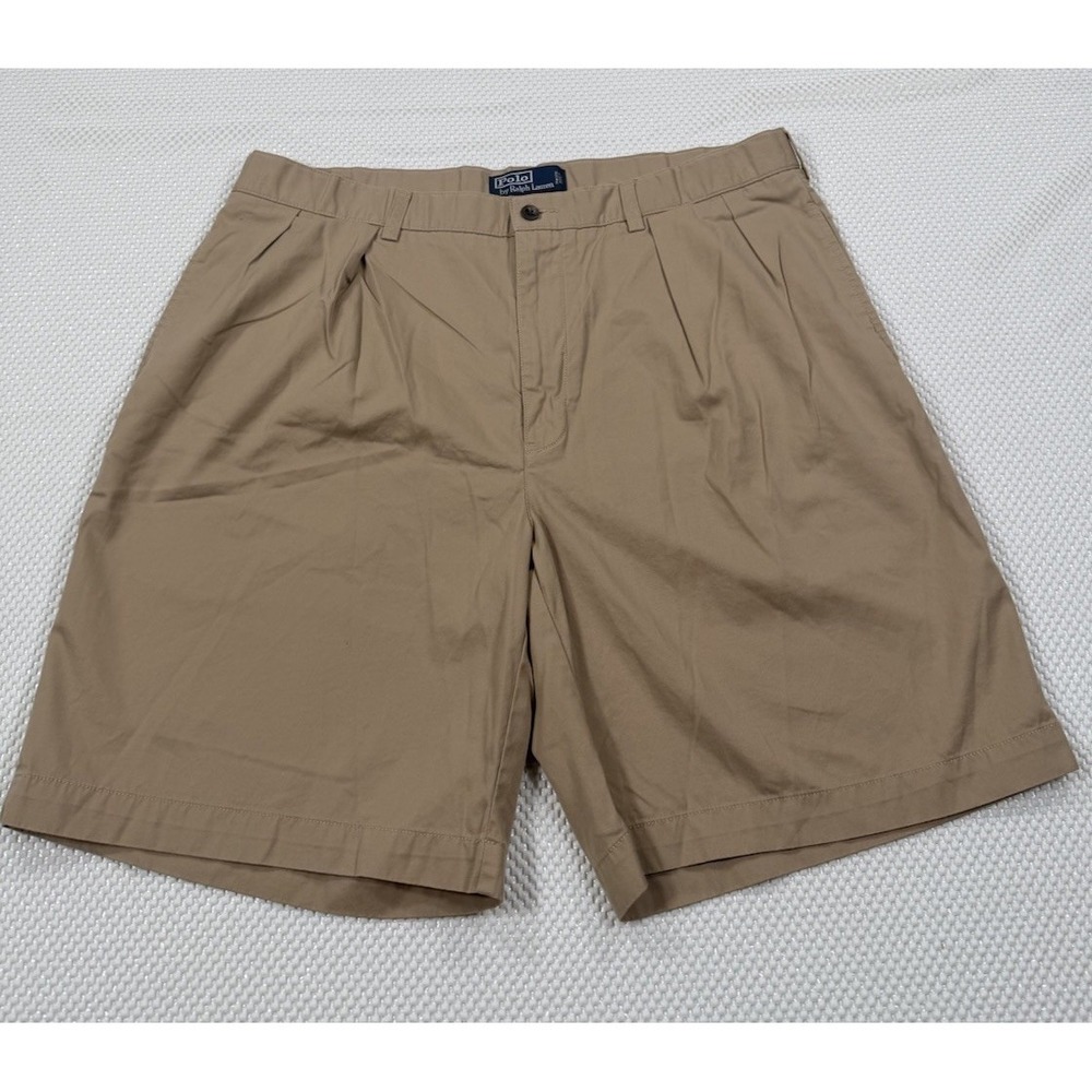 Polo Ralph Lauren Tyler Shorts Men's 38 Khaki Pleated Chino Casual Golf